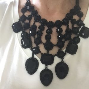 ZARA Black crystal statement necklace